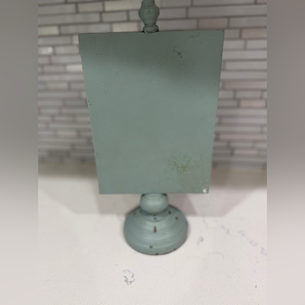 Rustic Teal Distressed Wooden Clip Stand Sign Holder - Picture 5 of 5